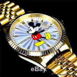 Invicta Disney Mickey Mouse Steel 18kt Gold Plated Steel Limited Ed Watch New