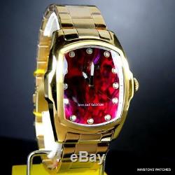 Invicta Grand Lupah Purple Abalone Gold Plated Steel Special Edition Watch New