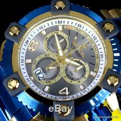 Invicta Grand Octane Arsenal Gold Plated Steel Blue 63mm Swiss Mvt Watch New