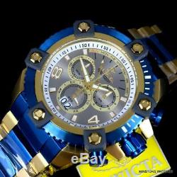 Invicta Grand Octane Arsenal Gold Plated Steel Blue 63mm Swiss Mvt Watch New