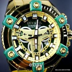 Invicta Grand Octane Coalition Forces Gold Plated Swiss Mvt Green 63mm Watch New