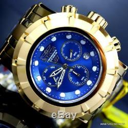 Invicta Grand S1 Rally Blue 54mm Chronograph 18kt Gold Plated Steel Watch New