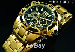 Invicta Men 50mm Pro Diver SCUBA Chrono Black Carbon Fiber 18K Gold Plated Watch