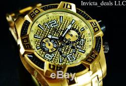 Invicta Men 50mm Pro Diver SCUBA Chrono Gold Carbon Fiber 18K Gold Plated Watch