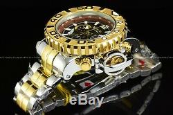 Invicta Men 70mm Full Sea Hunter Brown Swiss Two Tone Gold Silver Plated Watch