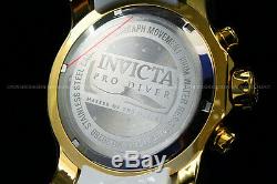 Invicta Men Pro Diver Scuba 48mm 18K Gold Plated Chrono Black Dial S. S Watch NEW