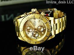 Invicta Men's 44mm Pro Diver Chronograph 18K Gold Plated Champagne Dial SS Watch