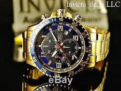 Invicta Men's 45mm Specialty Chronograph 18K Gold Plated Blue Dial SS Watch