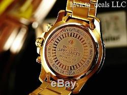 Invicta Men's 45mm Specialty Chronograph 18K Gold Plated Blue Dial SS Watch