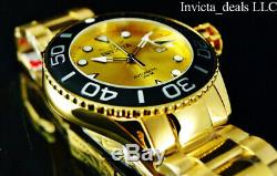 Invicta Men's 50mm Grand Diver Automatic Gold Dial 18K Gold Plated 300m SS Watch