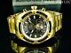 Invicta Men's 52mm Bolt Thunder Chronograph Black Dial 18k Gold Plated Ss Watch