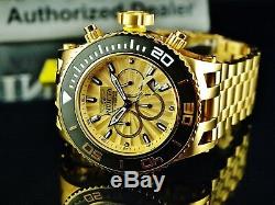 Invicta Men's 52mm Subaqua Specialty Chronograph 18K Gold Plated Gold Dial Watch