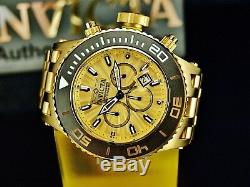 Invicta Men's 52mm Subaqua Specialty Chronograph 18K Gold Plated Gold Dial Watch