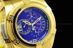 Invicta Men's 56mm Bolt Zeus Tria Gold Plated Blue Choronograph Swiss Watch