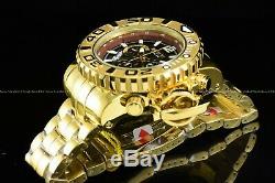 Invicta Men's 70mm Full Sea Hunter Brown Dial Swiss Chrono 18K Gold Plated Watch