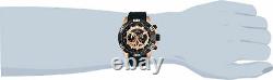 Invicta Men's Aviator Chrono Rose Gold Plated Black Polyurethane Watch 21740