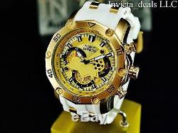 Invicta Men's Pro Diver Scuba Skeletonized Gold Dial 18K Gold Plated SS Watch