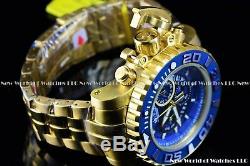 Invicta Mens 70mm Full Sea Hunter III Blue Swiss Movement 24k Gold Plated Watch