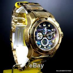 Invicta Pro Diver Scuba Abalone 18kt Gold Plated Chronograph 48mm Watch New