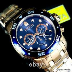 Invicta Pro Diver Scuba Rose Gold Plated Limited Edition 48mm Blue Watch New
