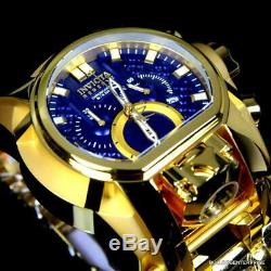 Invicta Reserve Bolt Zeus Magnum Swiss 18kt Gold Plated Dual Dial Blue Watch New