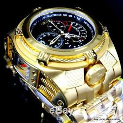 Invicta Reserve Bolt Zeus Tria 3 Swiss Dials Gold Plated 56mm Black Watch New