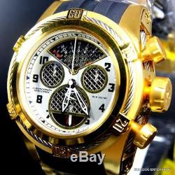 Invicta Reserve Bolt Zeus Twisted Metal Gold Plated Swiss Made 52mm Watch New