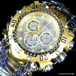 Invicta Reserve Gladiator 1.17CTW Diamond Gold Plated Steel Swiss 61mm Watch New
