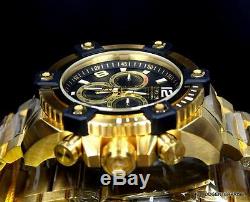 Invicta Reserve Grand Arsenal 63mm Swiss Movt Black MOP Gold Plated Watch New