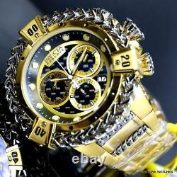 Invicta Reserve Hercules Bolt Swiss Mvt Black Gold Plated Steel Watch 56mm New