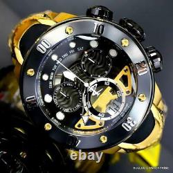 Invicta Reserve Kraken Swiss 8040. N Gold Plated 54mm Black Chronograph Watch New