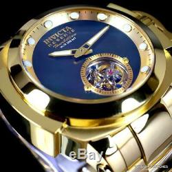 Invicta Reserve Man of War Tourbillon Mechanical MOP Gold Plated 54mm Watch New