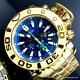 Invicta Sea Hunter Gen Ii Swiss High Polish Gold Plate Steel 70mm Blue Watch New
