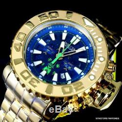 Invicta Sea Hunter Gen II Swiss High Polish Gold Plate Steel 70mm Blue Watch New