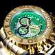 Invicta Sea Hunter Ii 70mm Gold Plated Green Chronograph Swiss Mvt Watch New