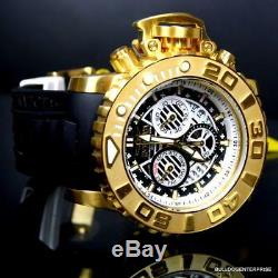 Invicta Sea Hunter III Black Gold Plated 70mm Full Sized Chronograph Watch New