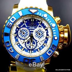 Invicta Sea Hunter III White Gold Plated 70mm Full Sized Chronograph Watch New