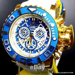Invicta Sea Hunter III White Gold Plated 70mm Full Sized Chronograph Watch New