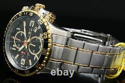 Invicta Specialty 18K Gold Plated Two Tone Black Dial Chrono S. S Bracelet Watch