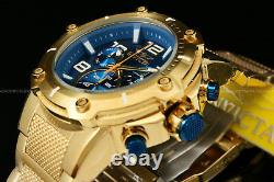 Invicta Speedway XL VIPER RondaZ60 Movt TEAL Blue Dial 18K Gold Plated S. S Watch