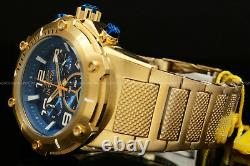 Invicta Speedway XL VIPER RondaZ60 Movt TEAL Blue Dial 18K Gold Plated S. S Watch