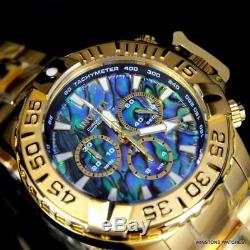 Invicta Subaqua Noma II Abalone Swiss Mvt 47mm 18kt Gold Plated Steel Watch New