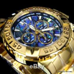 Invicta Subaqua Noma II Abalone Swiss Mvt 47mm 18kt Gold Plated Steel Watch New