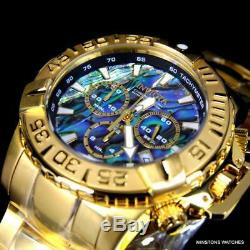 Invicta Subaqua Noma II Abalone Swiss Mvt 47mm 18kt Gold Plated Steel Watch New
