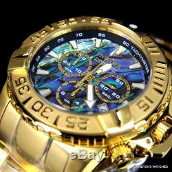 Invicta Subaqua Noma II Abalone Swiss Mvt 47mm 18kt Gold Plated Steel Watch New