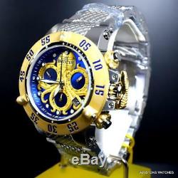 Invicta Subaqua Noma III Octopus Gold Plated Swiss Mvt Steel Blue 50mm Watch New
