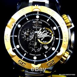Invicta Subaqua Noma V Gold Plated Black Silver Chronograph Swiss Made Watch New