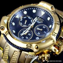 Invicta Subaqua Poseidon Bolt Chronograph Gold Plated Steel Black 50mm Watch New