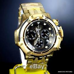 Invicta Subaqua Poseidon Bolt Chronograph Gold Plated Steel Black 50mm Watch New