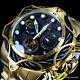 Invicta Venom Cable Chronograph Gold Plated Steel Bracelet Black 52mm Watch New